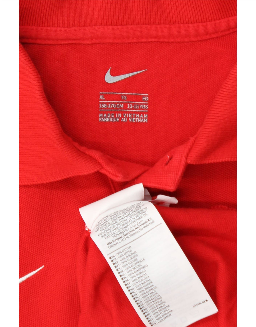 NIKE Polo Niño 13-14 Años XL Rojo Algodón
