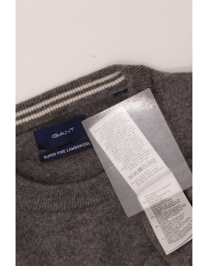 Gant Suéter tipo jersey con cuello redondo para mujer UK 44 Lana gris medio