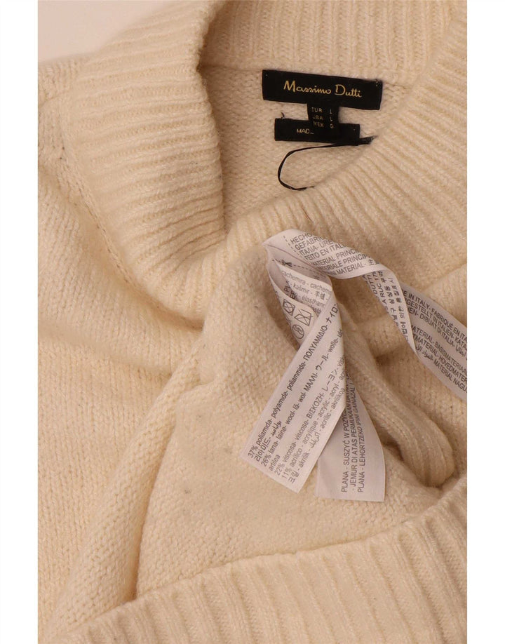 Massimo Dutti Jersey con Cuello Alto para Mujer UK 46 Large Off White