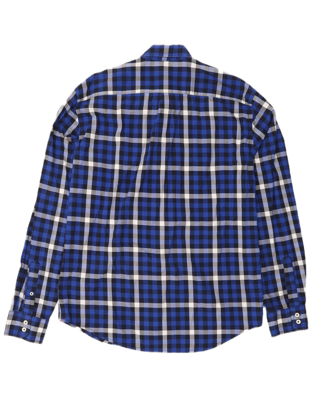Camisa de franela de corte estándar de algodón a cuadros en azul medio de Boden Hombre