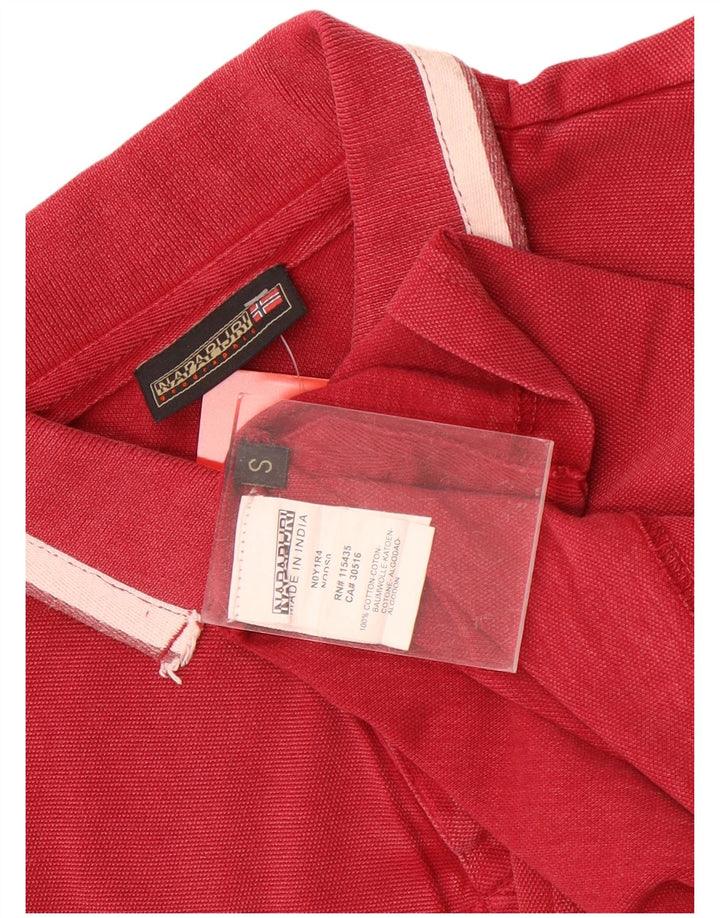 Napapijri Polo Geographic para hombre pequeño granate
