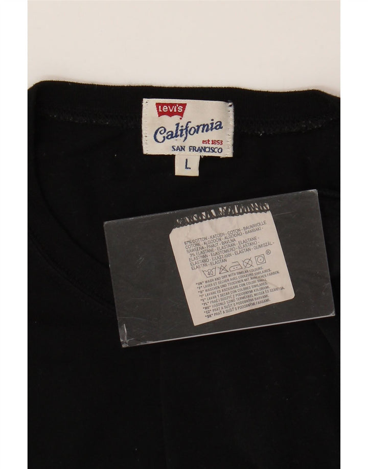 LEVI'S Top de manga larga para hombre de algodón negro grande