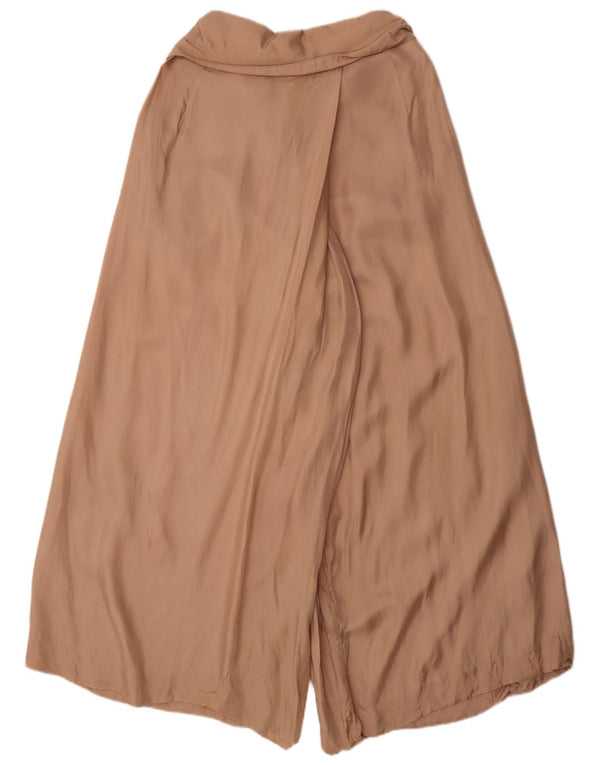 Pantalones informales de pierna ancha Reiss para mujer UK 6 XS W28 L30 Cupro marrón