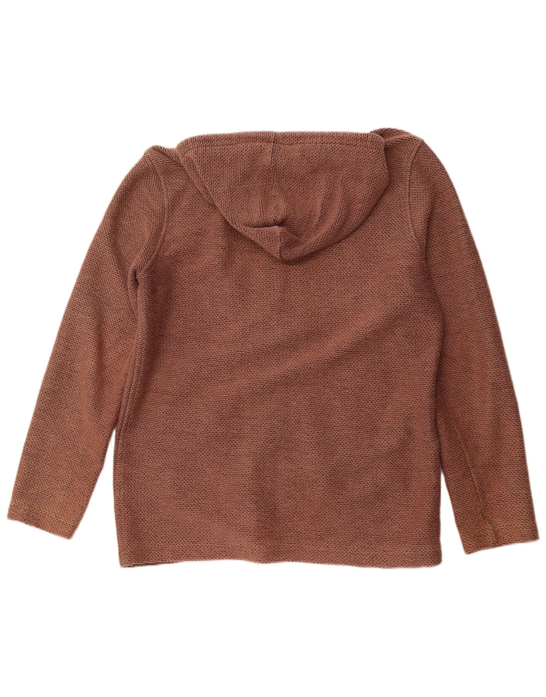 WEIRD FISH Suéter con capucha y cremallera para hombre, tamaño grande, algodón marrón