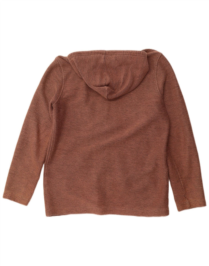 WEIRD FISH Suéter con capucha y cremallera para hombre, tamaño grande, algodón marrón