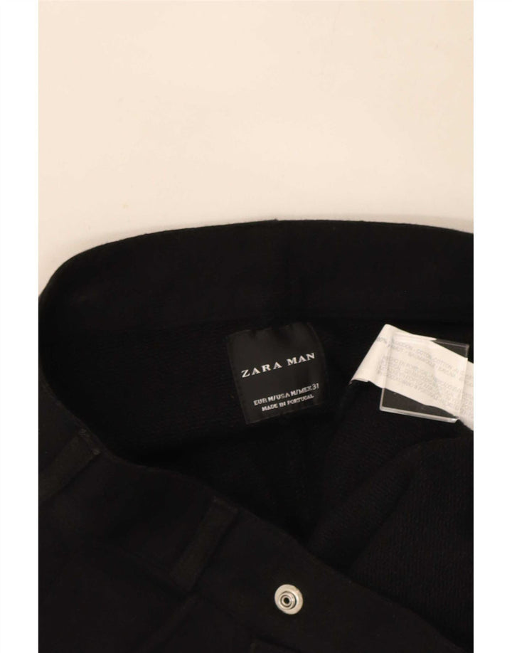 Zara Hombre Pantalones Cortos Chinos Medianos W31 Algodón Negro