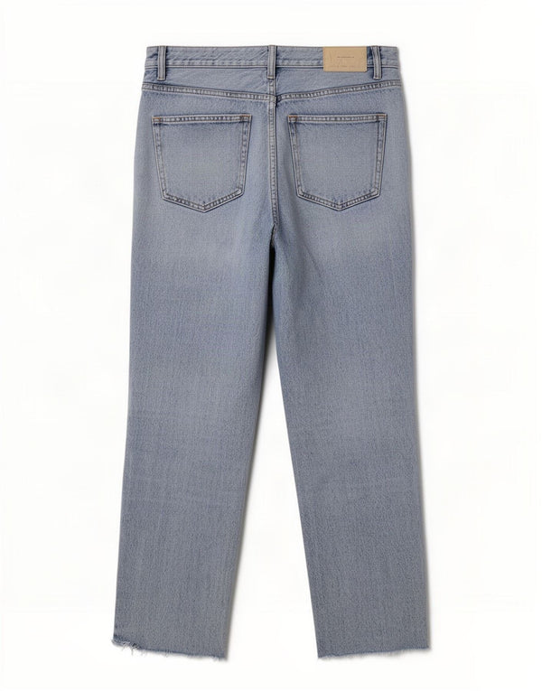 Zara Jeans recortados desgastados para hombre EU 42 Large W32 L25 Algodón azul