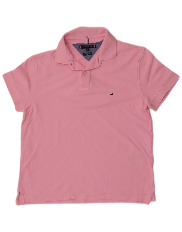 Tommy Hilfiger Mens Slim Fit Polo Shirt Medium Pink Cotton