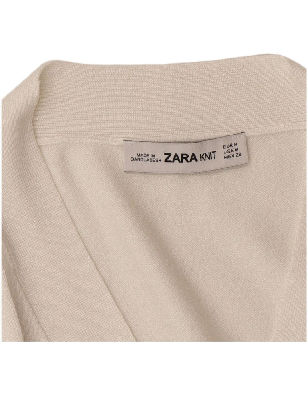 Zara Mujer Cárdigan Suéter UK 44 Medio Blanco