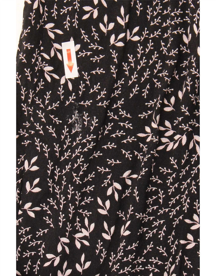 Zara Mujer Mono Manga Corta Mediano Negro Floral