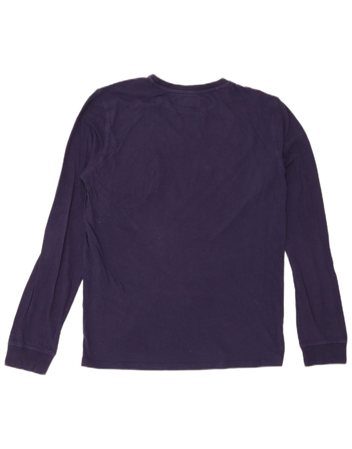 WOOLRICH Womens Graphic Top Long Sleeve UK 16 Large  Navy Blue
