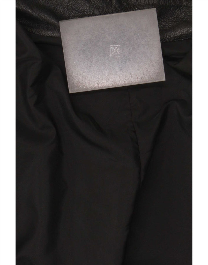 Vintage chaqueta de cuero para hombre Reino Unido 44 2XL negro