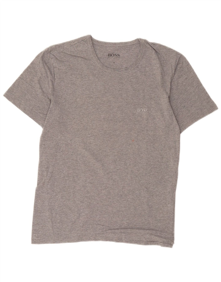 Camiseta Hugo Boss Hombre Top Algodón Moteado Gris Medio