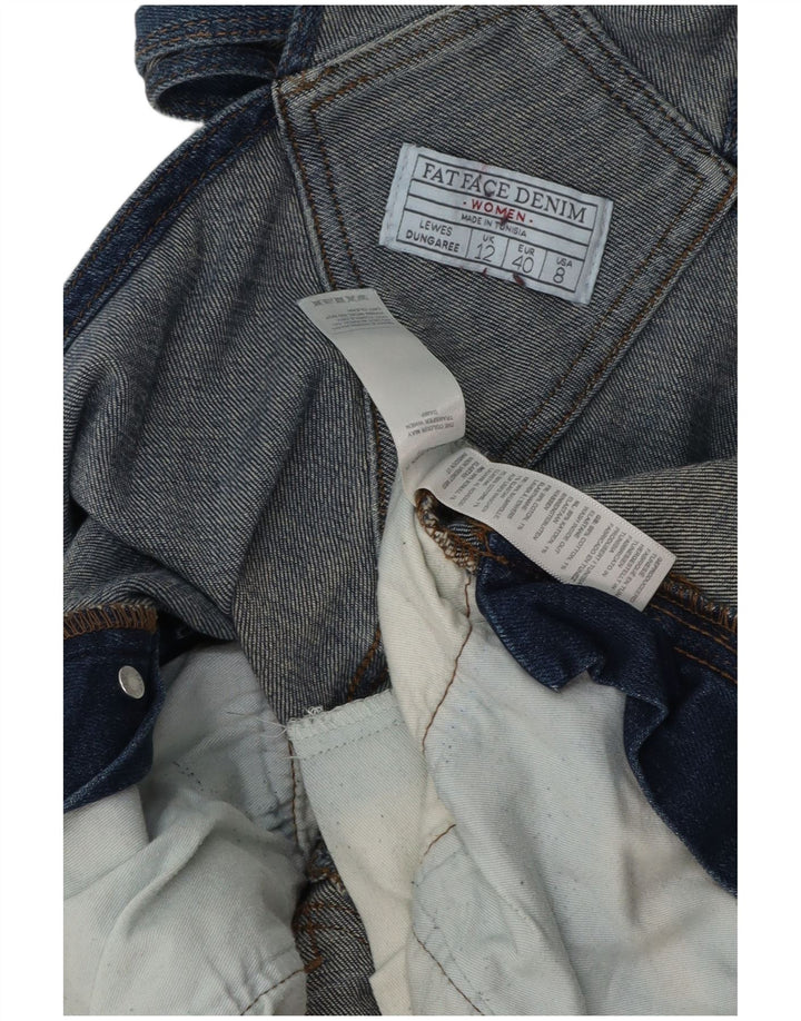 FAT FACE Jeans Lewes Dungarees para Mujer UK 12 Medium W34 L27 Algodón Azul