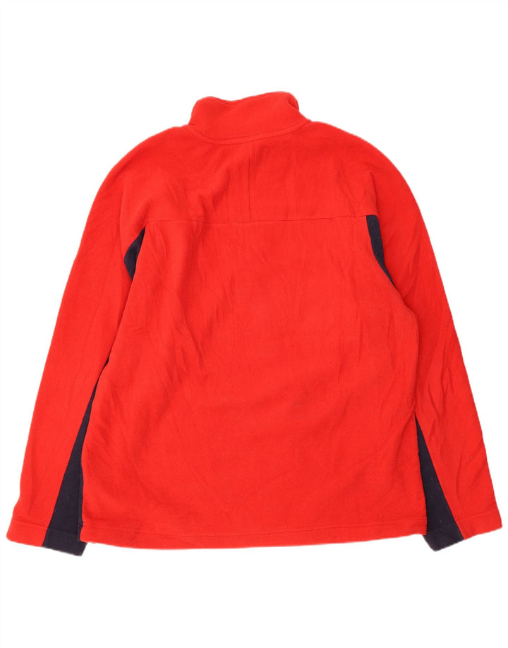 Fila Hombre Zip Neck Fleece Jumper Large Rojo Colorblock