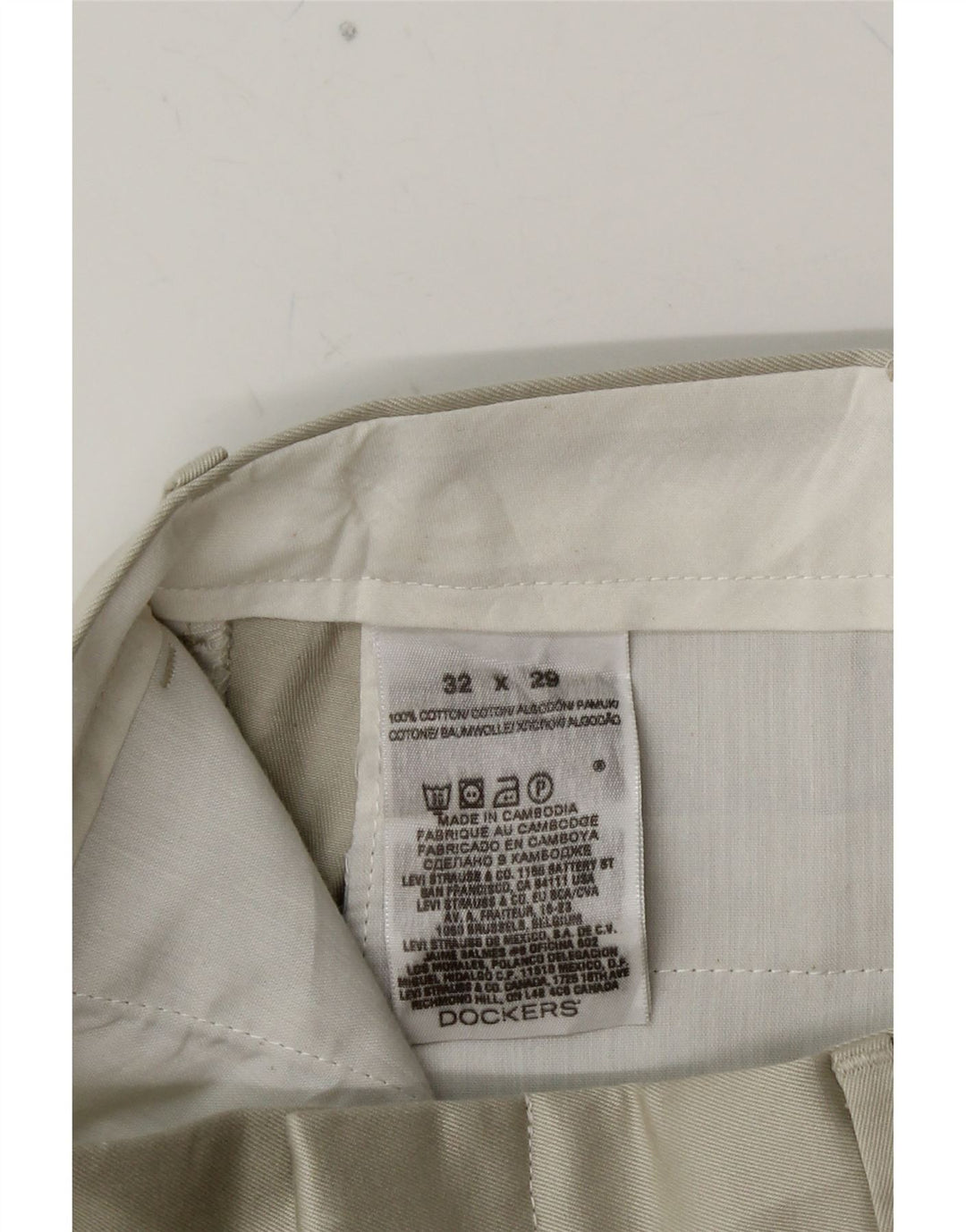 DOCKERS Pantalón chino con pinzas para hombre W32 L29 Algodón gris