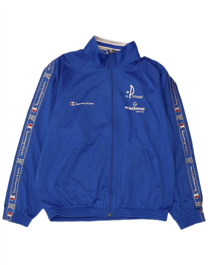 CHAMPION Chaqueta superior de chándal con gráfico para hombre Poliéster azul grande