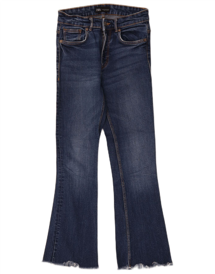 Zara Jeans Acampanados Cortos para Mujer EU 34 2XS W24 L25 Azul