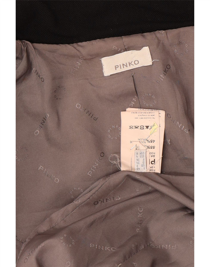 PINKO Abrigo para mujer UK 8 Small Acetato color block negro
