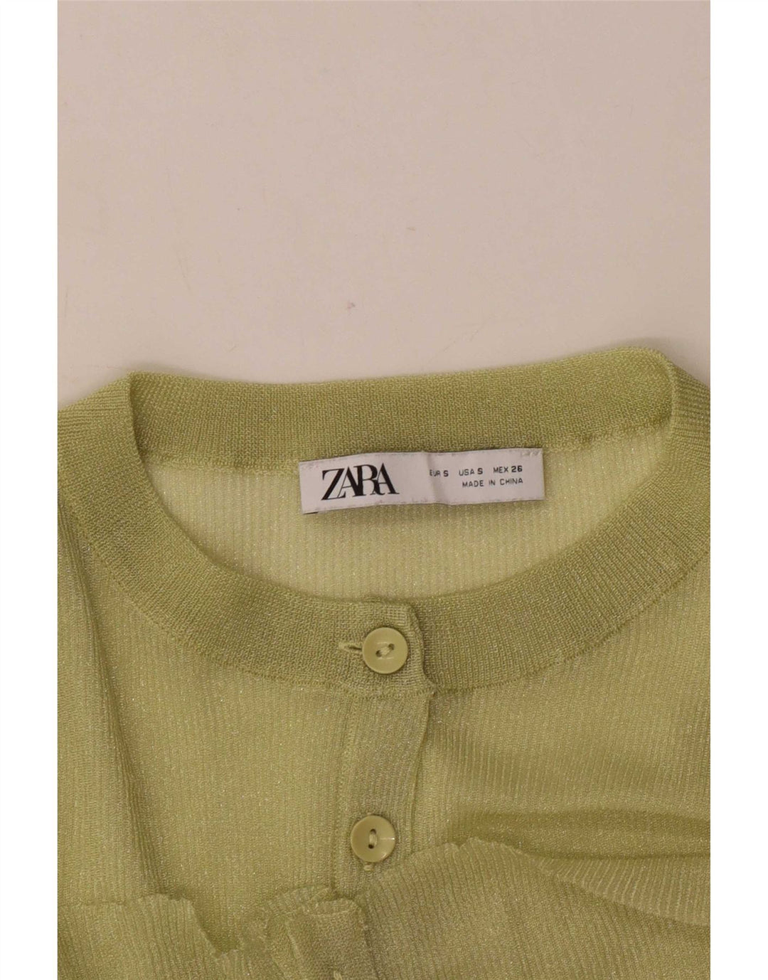 Zara Mujer Suéter Cárdigan Extragrande UK 10 Small Verde