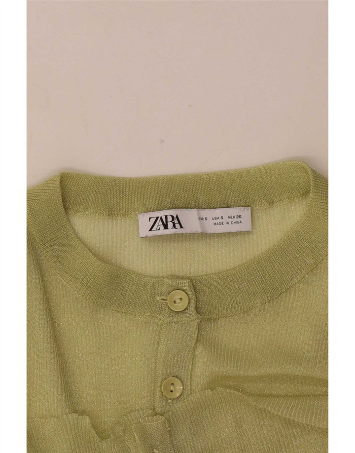 Zara Mujer Suéter Cárdigan Extragrande UK 10 Small Verde