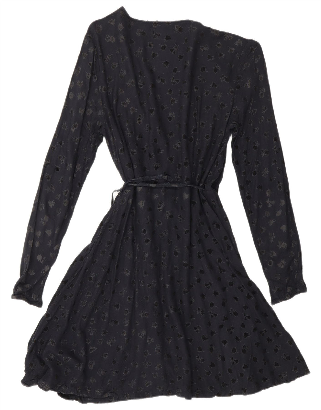 SUPERDRY Vestido cruzado de manga larga con estampado abstracto para mujer UK 6 XS Azul marino