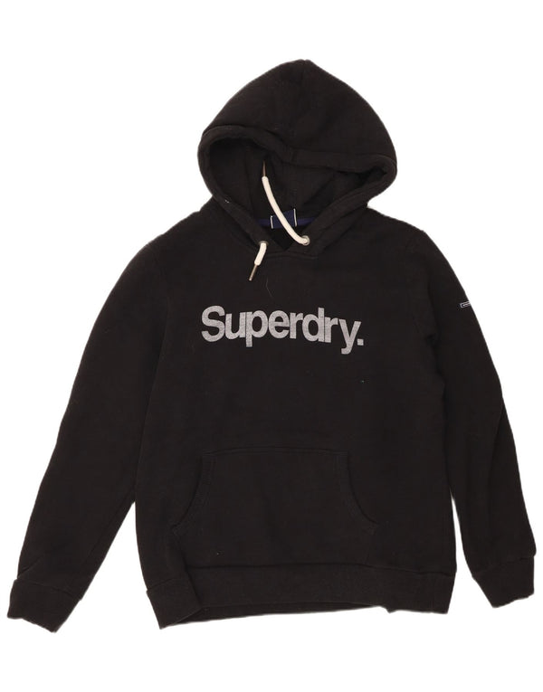 Superdry Jersey con capucha gráfica para mujer Reino Unido 46 Grande Algodón negro