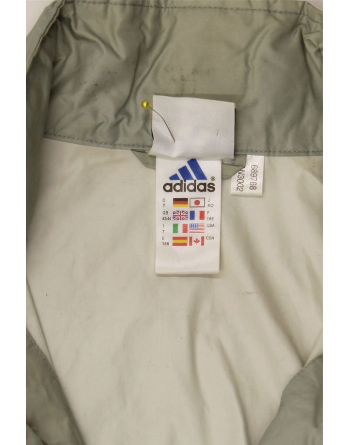 Adidas - Chaqueta impermeable con capucha para hombre, talla 42/44, poliamida verde grande