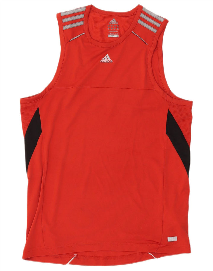 Adidas Hombre Chaleco Top Medio Rojo Poliéster