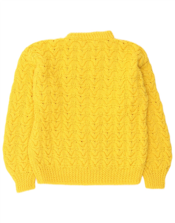 Vintage mujer cuello tortuga jersey suéter Reino Unido 12 amarillo medio