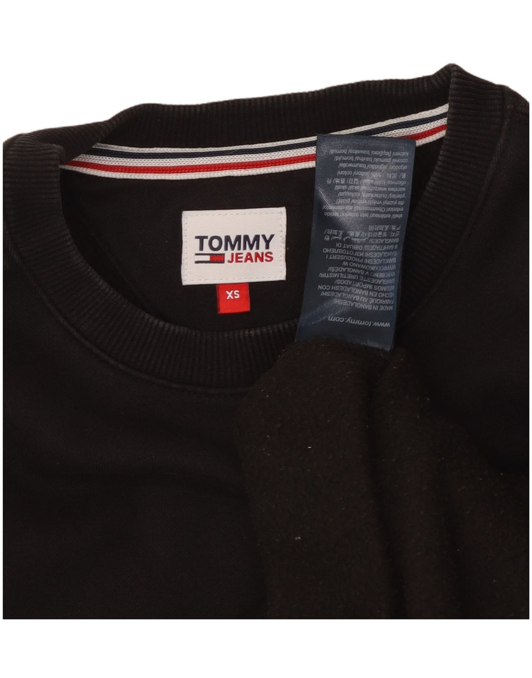 TOMMY HILFIGER Sudadera extragrande para mujer Jersey UK 6 XS Algodón negro