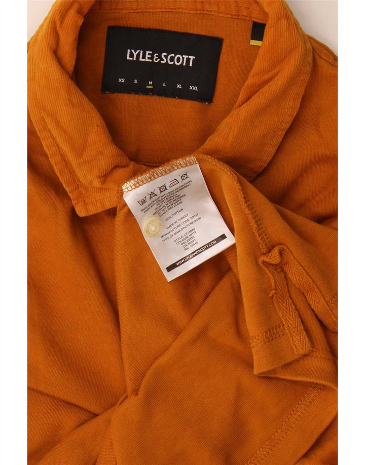 Lyle & Scott Polo de manga larga para hombre de algodón naranja medio