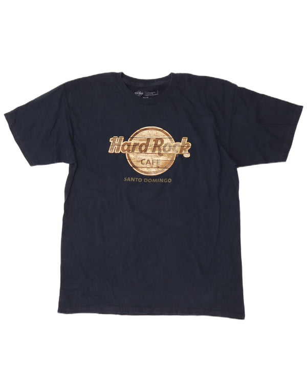 Hard Rock Cafe Hombres Santo Domingo Graphic Camiseta Top Grande Azul Marino