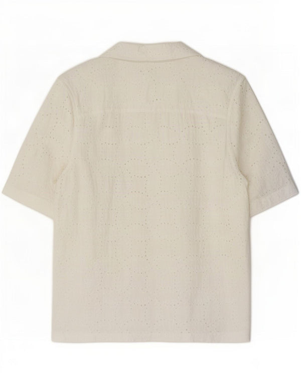 Zara Hombre Camisa Manga Corta Transparente Small Blanco