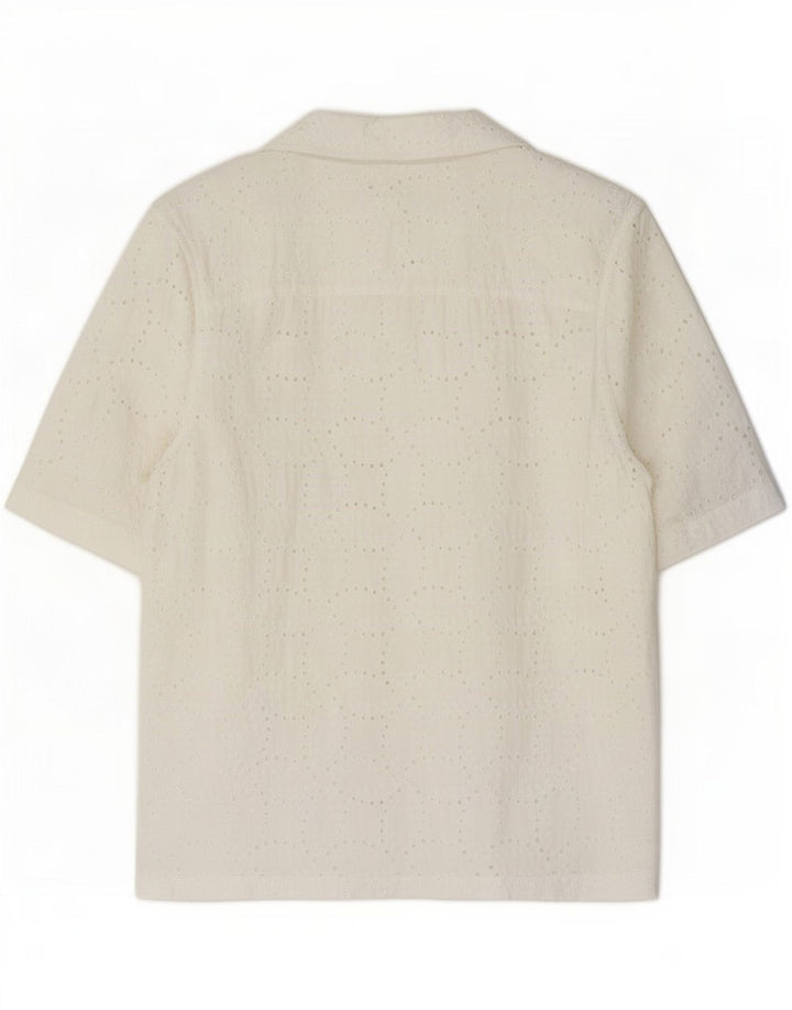 Zara Hombre Camisa Manga Corta Transparente Small Blanco