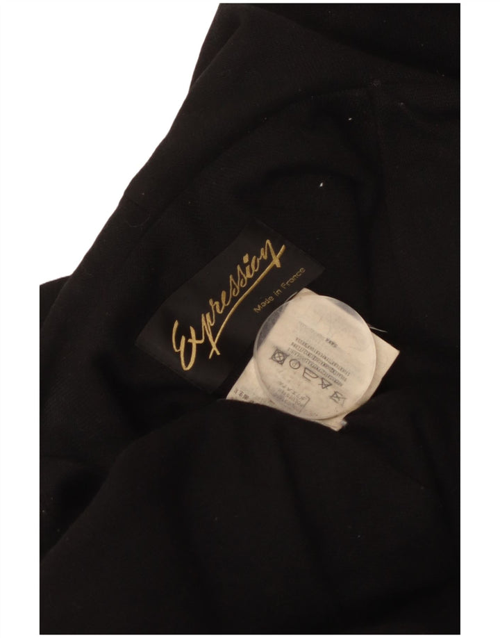 Vintage mujer con capucha abrigo Reino Unido 18 XL poliéster negro