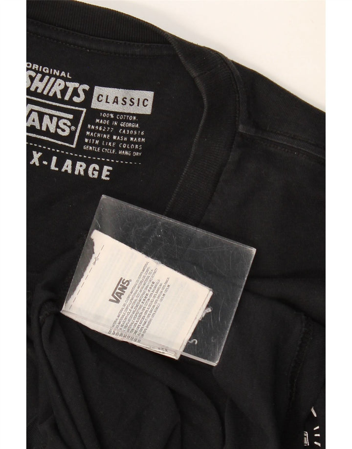 VANS Camiseta gráfica de corte clásico para hombre Top XL Algodón negro