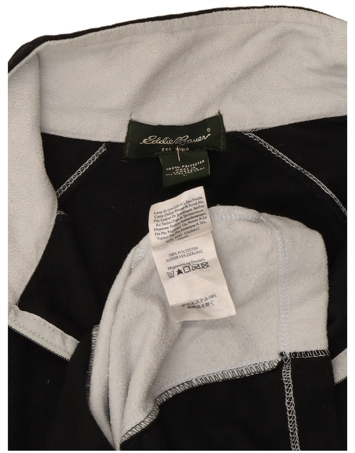 Eddie Bauer Jersey De Forro Polar Con Cremallera Y Cuello Para Hombre Grande Negro Poliéster Color Block