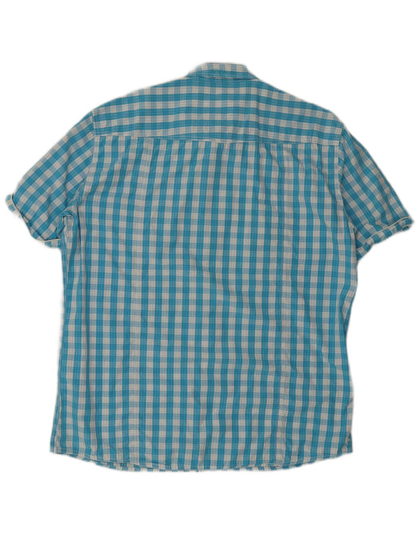 S.Oliver Camisa Slim Fit De Manga Corta Para Hombre 2XL Algodón A Cuadros Azul