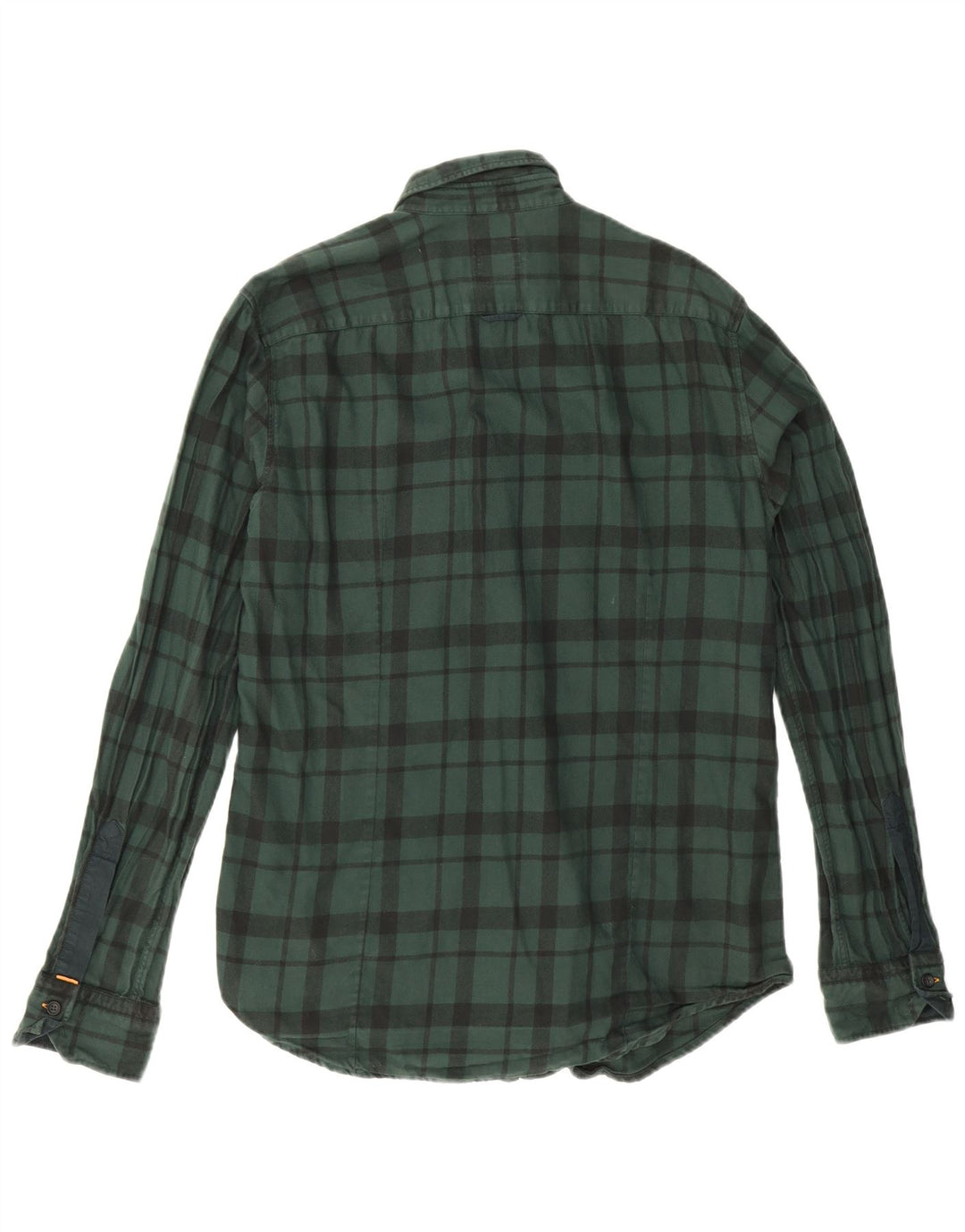 Camisas HUGO BOSS Hombre | Camisa de franela de algodón a cuadros verde medio
