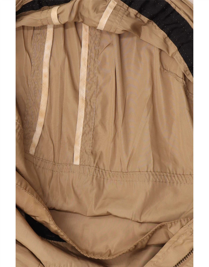 Zara Mujer Chubasquero Con Capucha UK 40 Poliéster Beige Medio