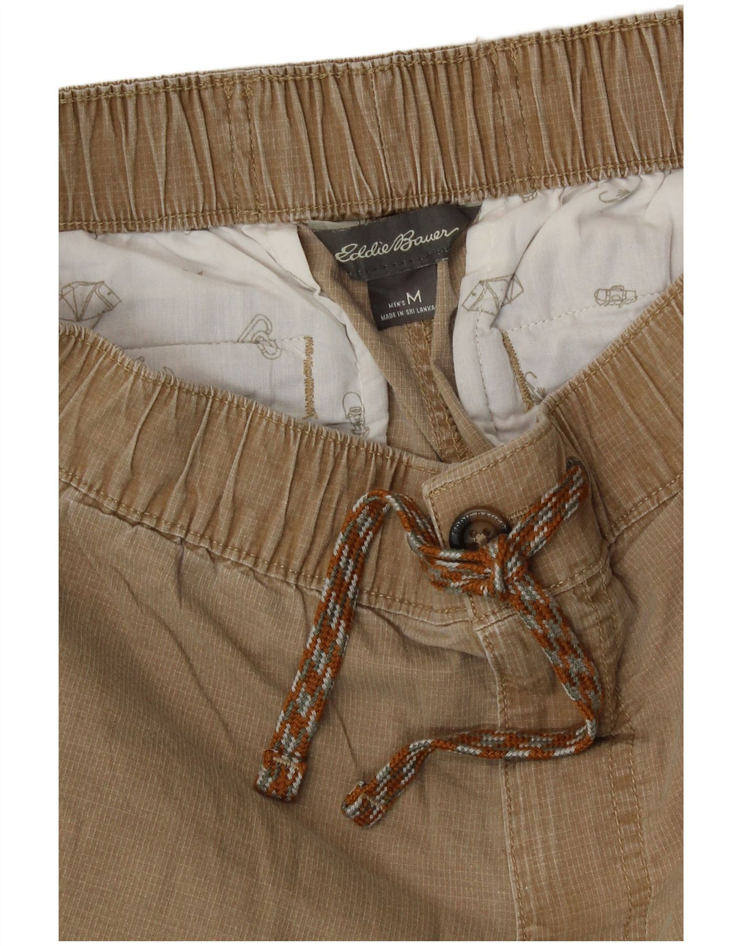 Eddie Bauer Pantalones cortos chinos para hombre mediano W30 algodón beige