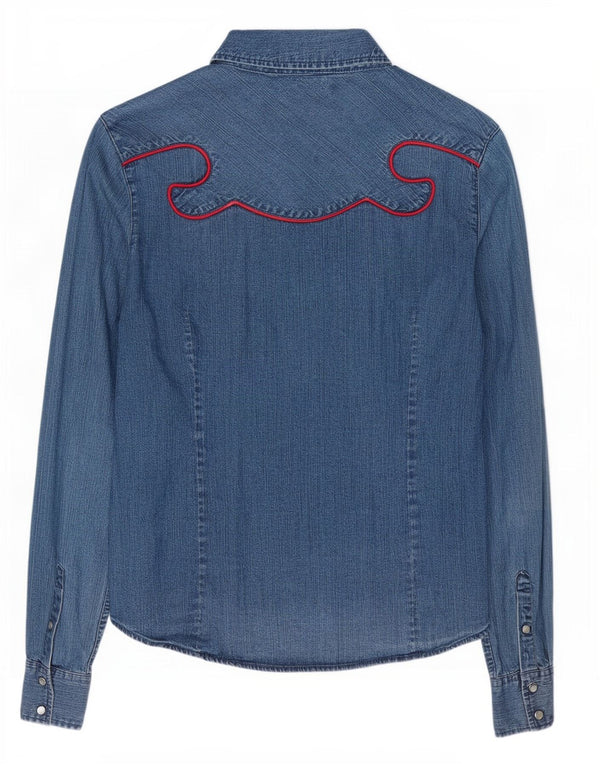 Levi's Camisa vaquera para mujer UK 10 Small Blue Cotton