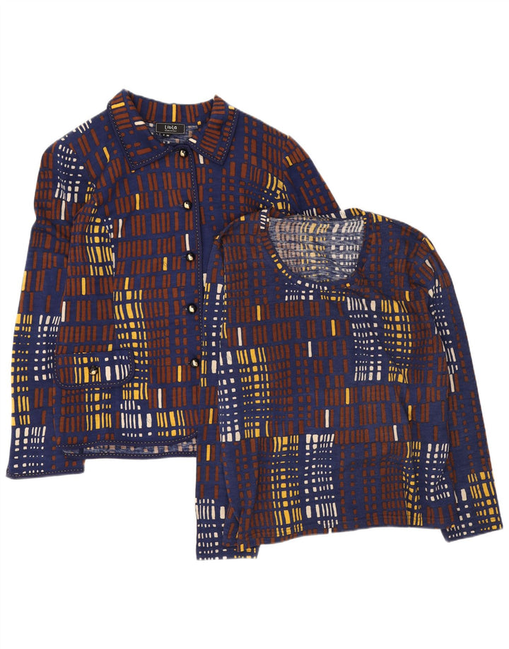 Conjunto Mujer Liola 2 Piezas IT 50 XL Lana Geométrica Azul Marino