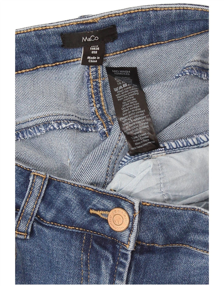 M&Co Vaqueros recortados para mujer UK 12 Medium W30 L25 Algodón azul