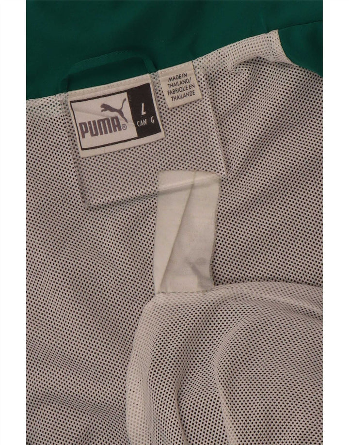 Puma Chaqueta superior de chándal con gráfico para hombre, poliéster con bloques de color marrón grande
