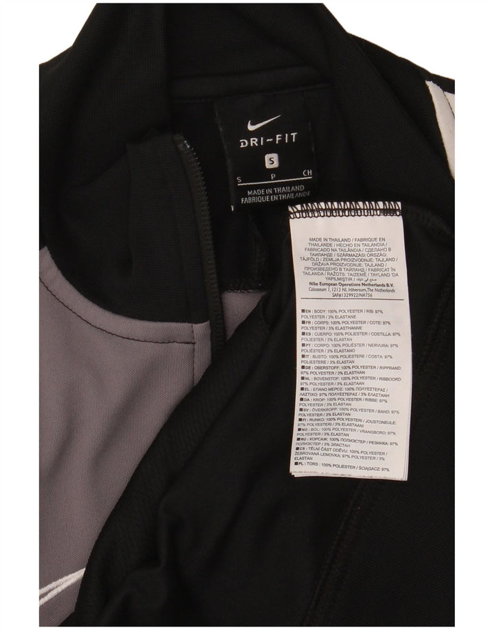 Nike Hombre Dri Fit Chándal Top Chaqueta Pequeña Negro Colorblock Poliéster