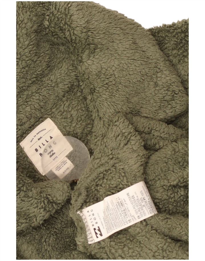 Billabong Chaqueta polar extragrande para mujer UK 10 Small Green Poliéster