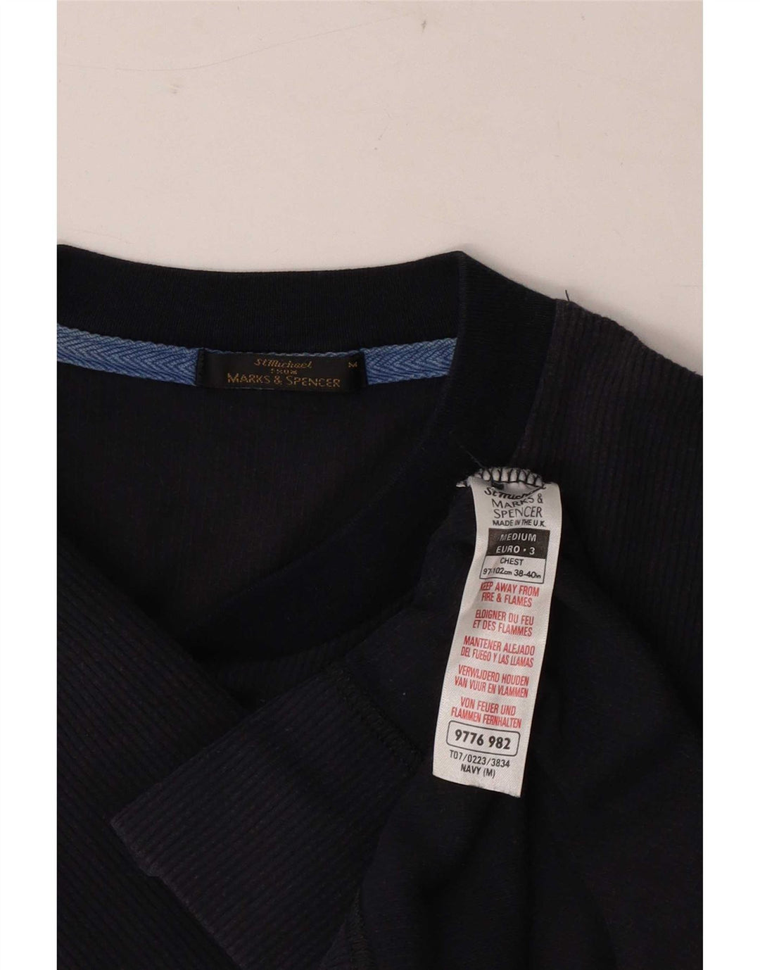 Marks & Spencer Hombre Sudadera Jumper Medium Azul Marino Algodón