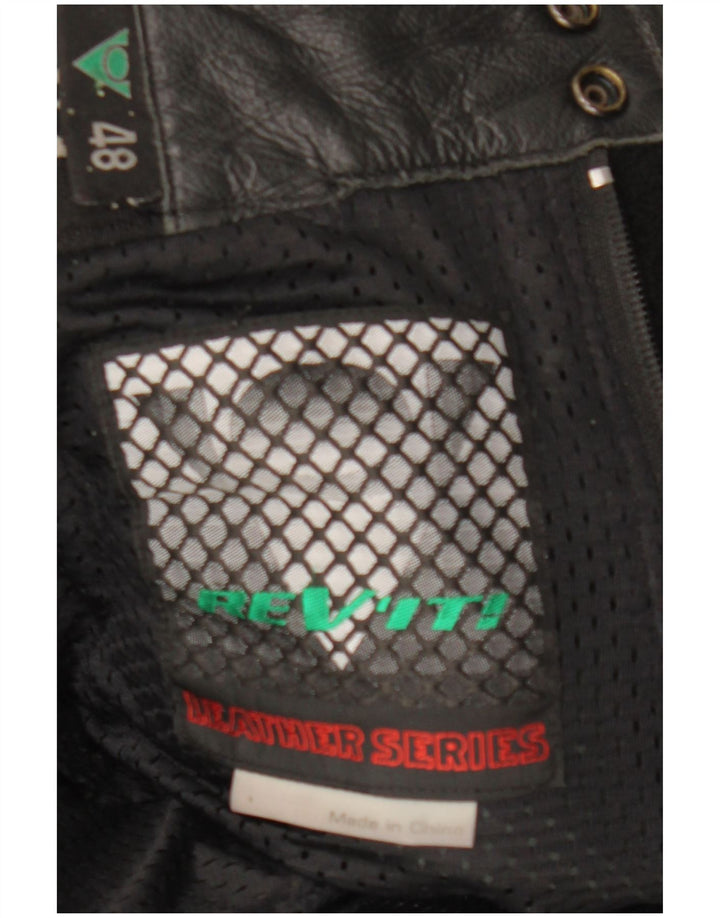 Pantalones de motociclista de cuero Rev'it para hombre IT 48 Medium W30 L29 Cuero negro